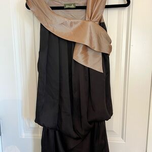 Anthropologie Muse Black and Tan Women's cocktail blouse